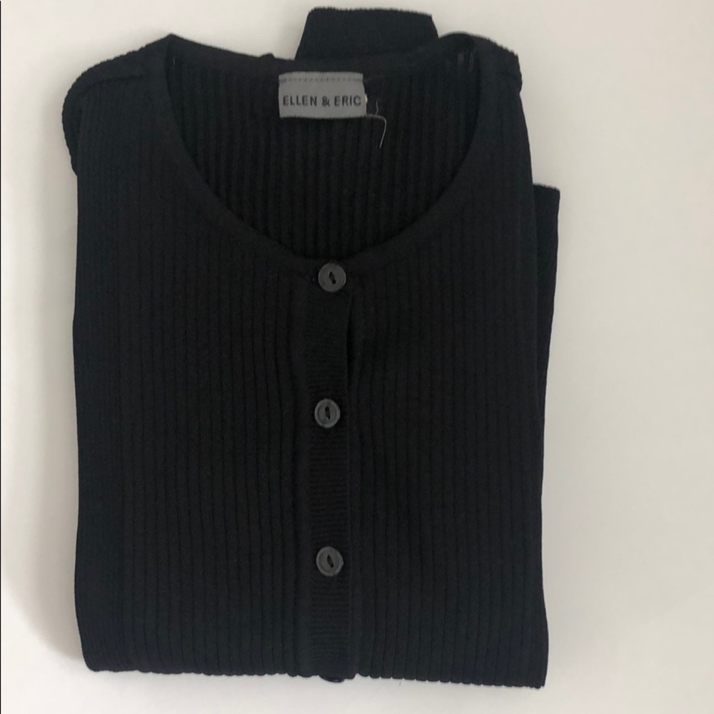 Vintage Ellen & Eric Black Button Up Cardigan Size